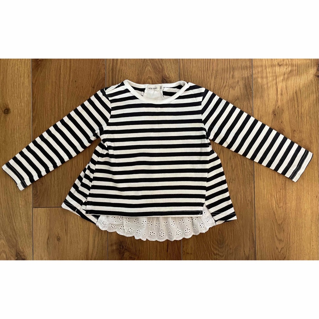 mia mail(ミアメール)のmiamailボーダー　トップス キッズ/ベビー/マタニティのキッズ服女の子用(90cm~)(Tシャツ/カットソー)の商品写真