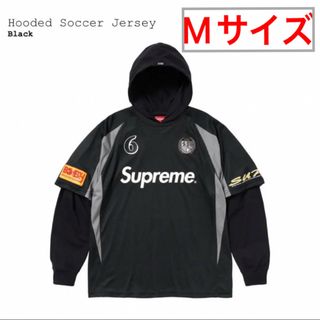 シュプリーム(Supreme)のSupreme Hooded Soccer Jersey Black M(Tシャツ/カットソー(七分/長袖))