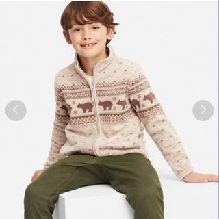 ユニクロ(UNIQLO)のBOYS プリントフリースフルジップジャケット（ノルディック）(ジャケット/上着)