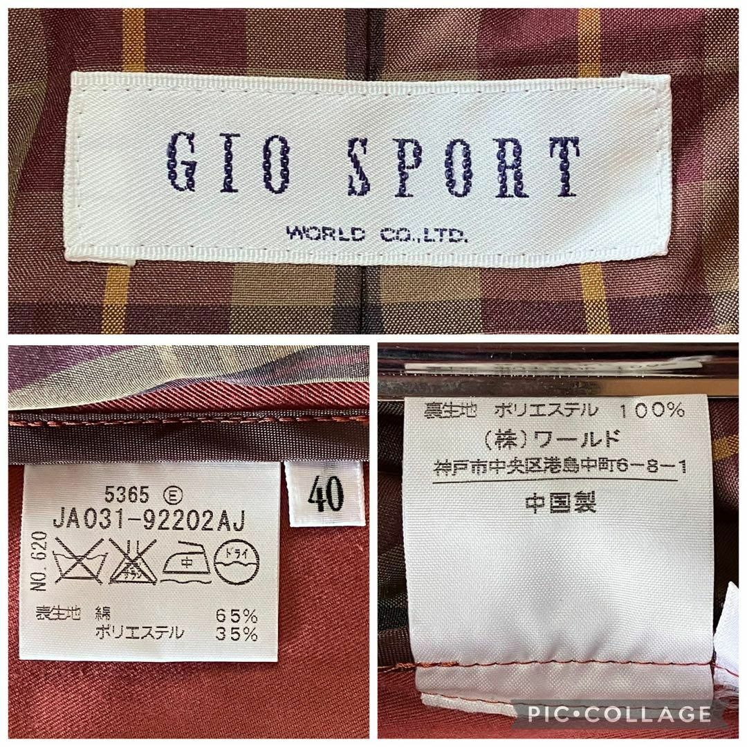 GIO SPORT(ジオスポーツ)のks75 GIO SPORT テーラードジャケット 赤茶 上品 オシャレ秋 レディースのジャケット/アウター(テーラードジャケット)の商品写真