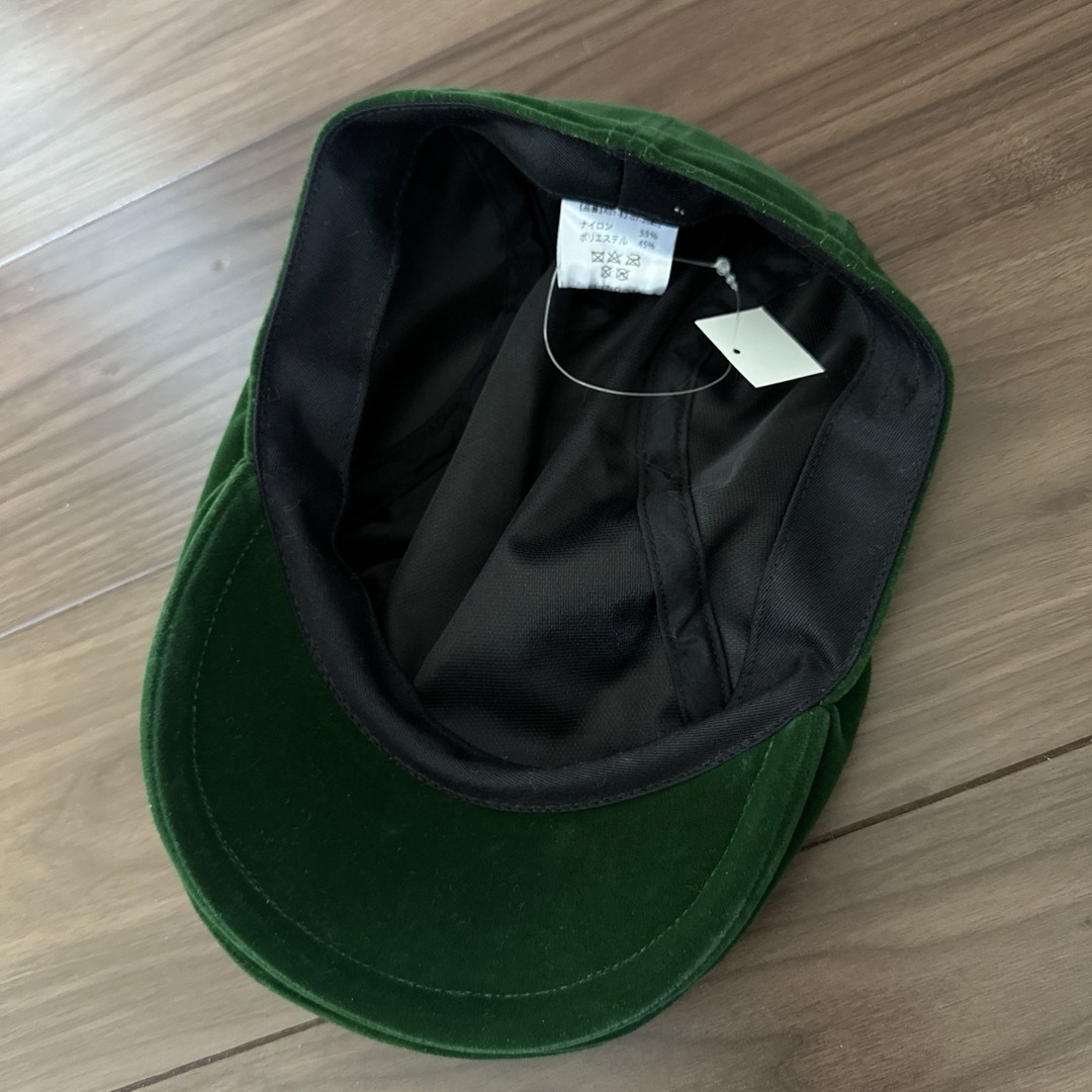 未使用 新品 ハンチング 深緑 ベロア レディースの帽子(ハンチング/ベレー帽)の商品写真
