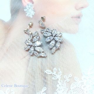 リーフ ジルコニア ピアス **cp13(ピアス)