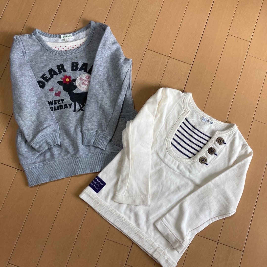 3can4on(サンカンシオン)の110センチトレーナー2枚セット キッズ/ベビー/マタニティのキッズ服女の子用(90cm~)(Tシャツ/カットソー)の商品写真