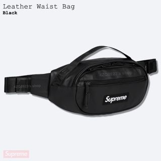 シュプリーム(Supreme)のSupreme Leather Waist Bag ブラック ウエストバッグ(ウエストポーチ)