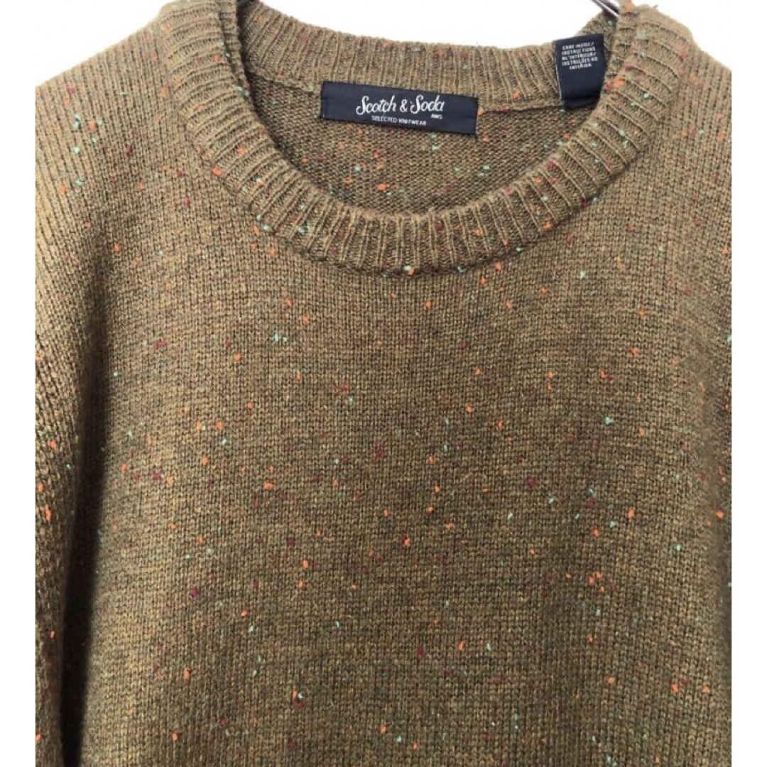 SCOTCH & SODA(スコッチアンドソーダ)のSCOTCH&SODA  カーキ　マルチカラー ネップ生地ニットセーター メンズのトップス(ニット/セーター)の商品写真