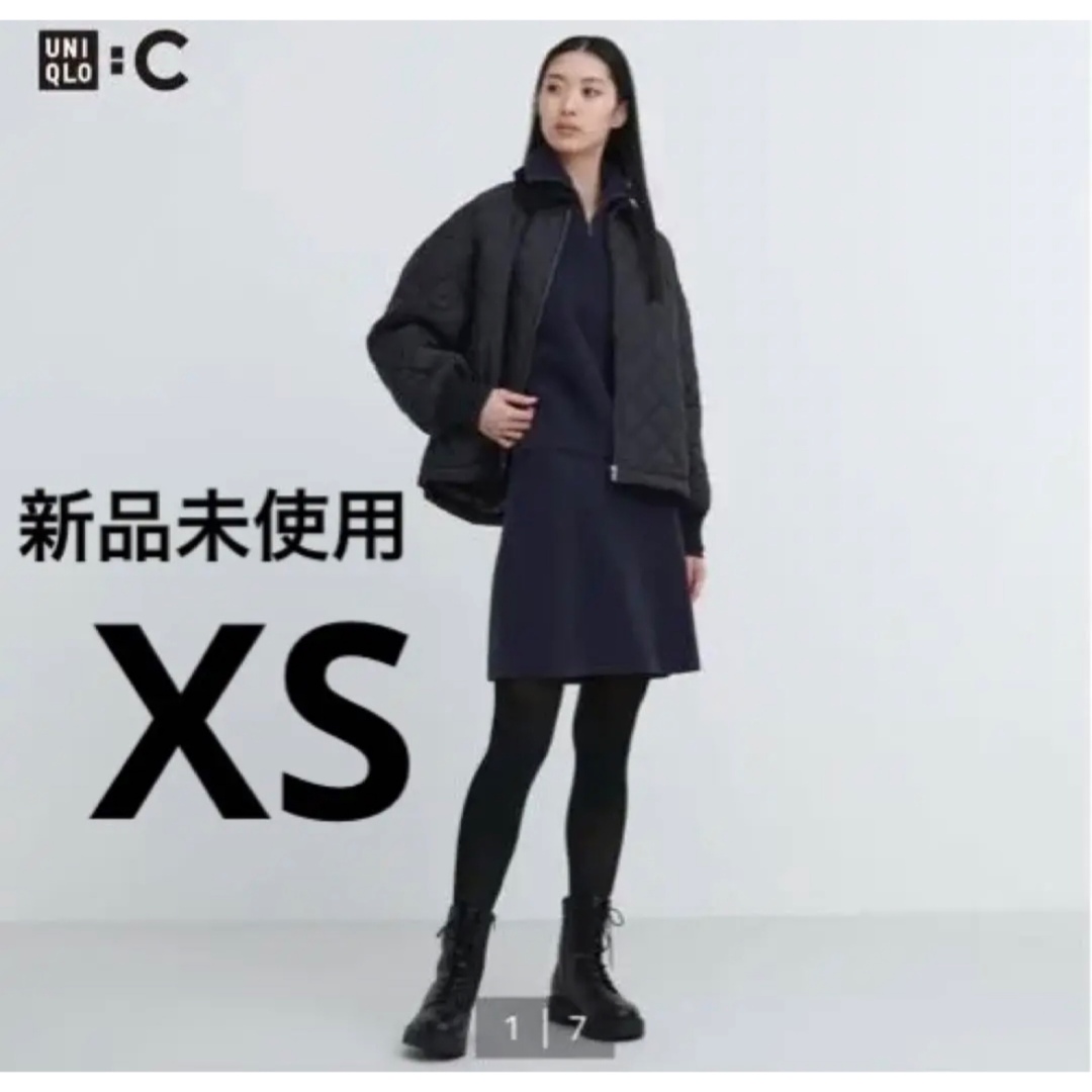 UNIQLO(ユニクロ)のプレミアムラムミニスカート【XS】ネイビー　ユニクロ レディースのスカート(ミニスカート)の商品写真