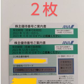 エーエヌエー(ゼンニッポンクウユ)(ANA(全日本空輸))のANA 株主優待券 2枚(航空券)