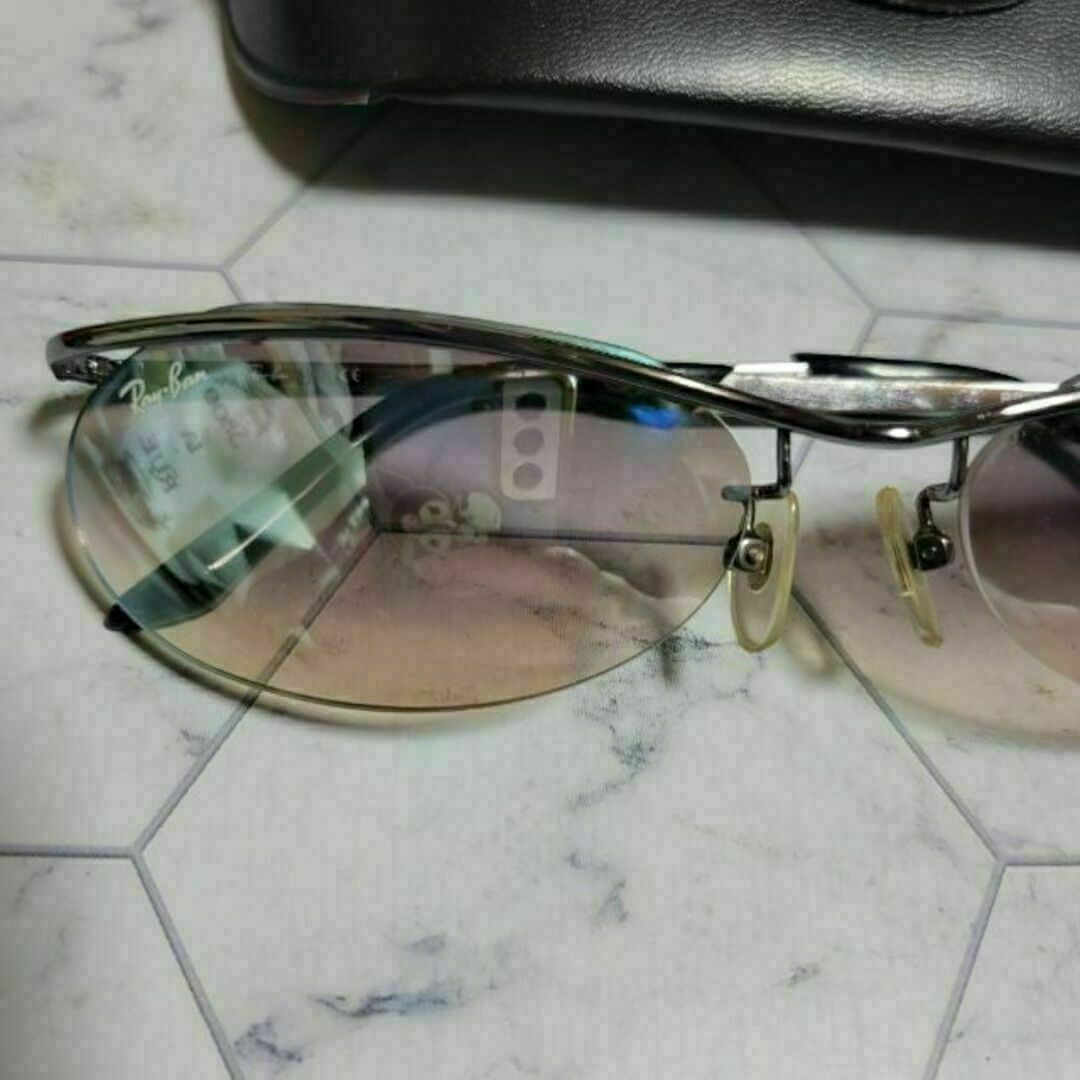 正規良 浜田省吾着 同型 プラダ ロゴ サングラス 紫系 シルバーメタル