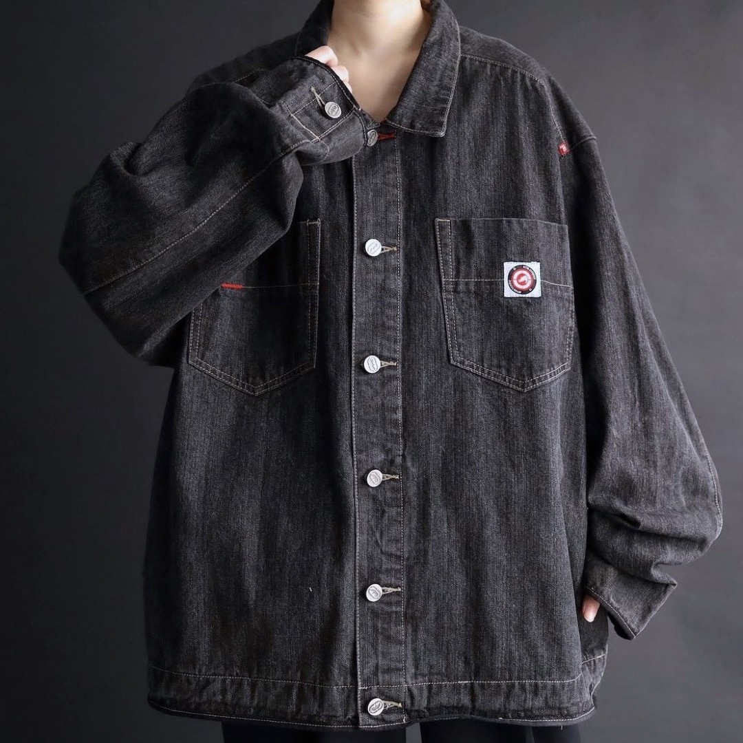 ECKO UNLTD(エコーアンリミテッド)の90s Ecko HIPHOP denim black jacket メンズのジャケット/アウター(Gジャン/デニムジャケット)の商品写真