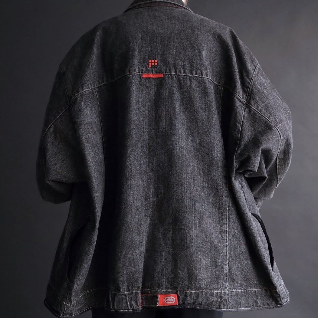 ECKO UNLTD(エコーアンリミテッド)の90s Ecko HIPHOP denim black jacket メンズのジャケット/アウター(Gジャン/デニムジャケット)の商品写真