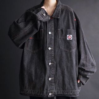 エコーアンリミテッド(ECKO UNLTD)の90s Ecko HIPHOP denim black jacket(Gジャン/デニムジャケット)