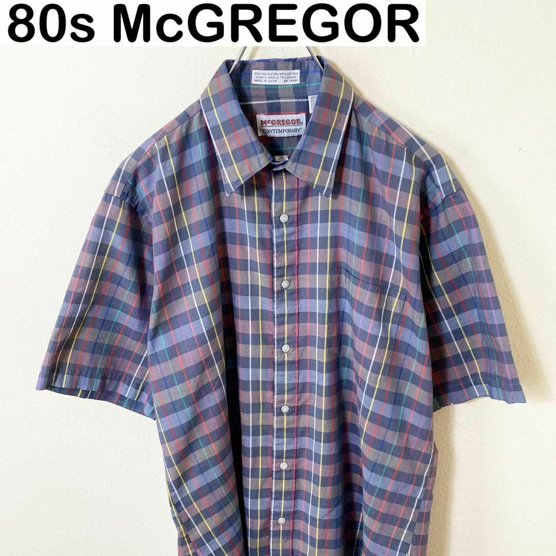 メンズ80s Mcgregor チェック　シャツ　半袖　　ヴィンテージ　アメカジ
