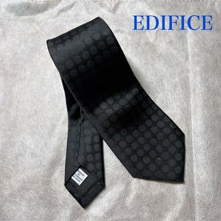 エディフィス(EDIFICE)のEDIFICE ネクタイ シルク100% ブラック ドット柄(ネクタイ)