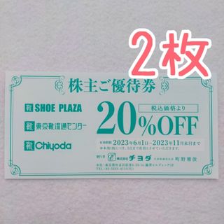 チヨダ(Chiyoda)の【2枚セット】チヨダ 20%OFF 株主優待(ショッピング)