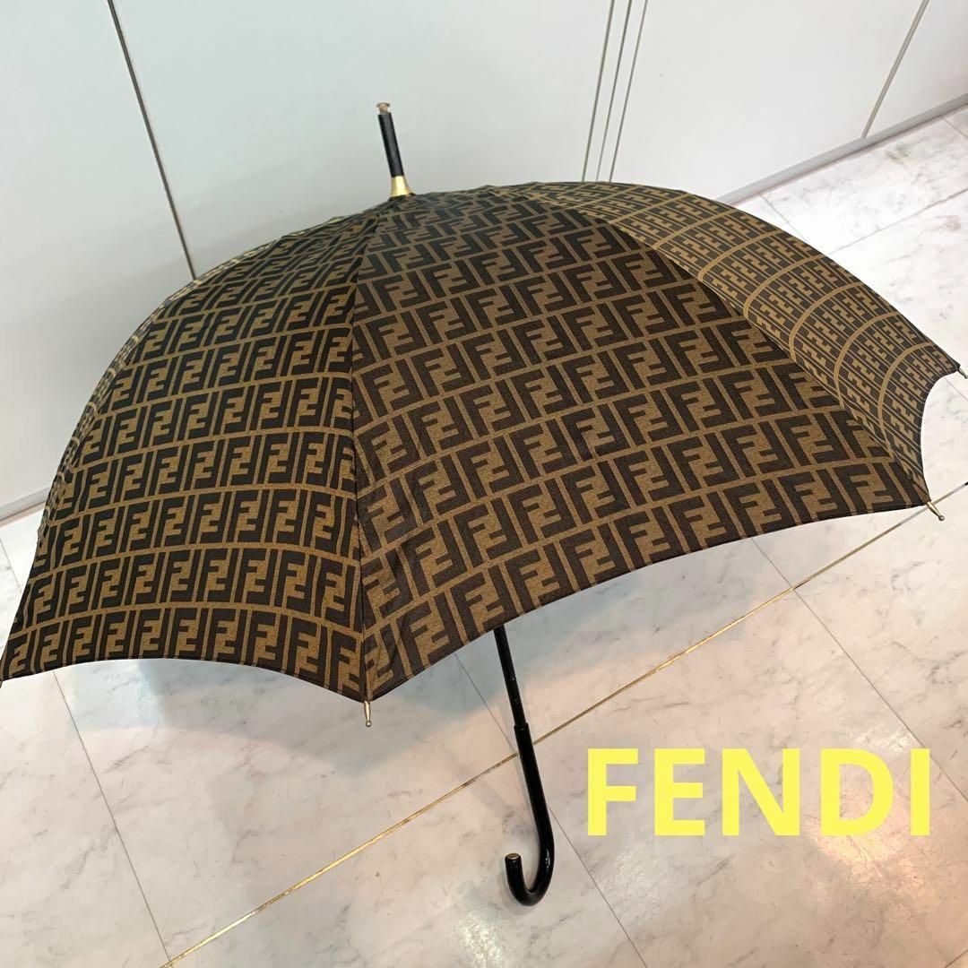 FENDI 折りたたみ傘 フェンディ ヒョウ柄 レオパード 良好 ズッカ 折畳み