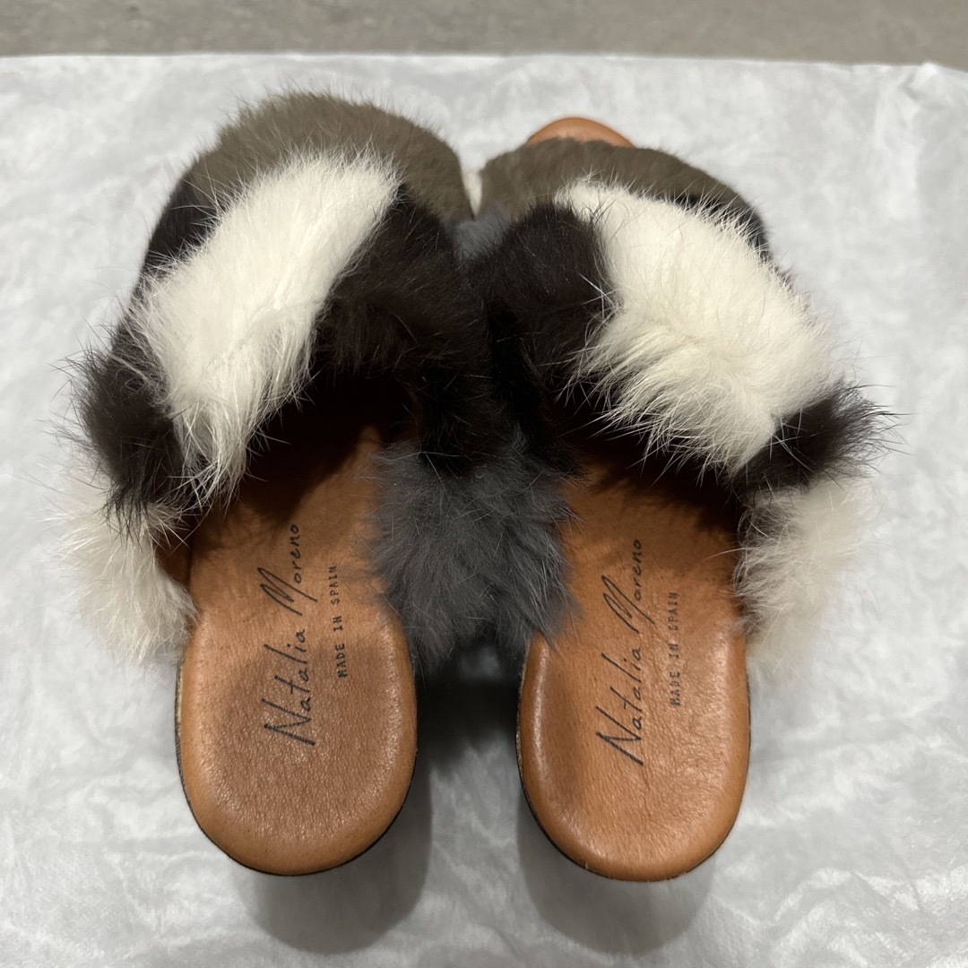 ナタリアモレノ　ファーサンダル レディースの靴/シューズ(サンダル)の商品写真