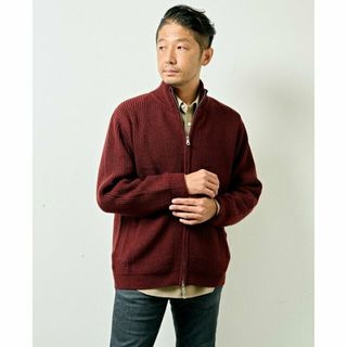 メンズメルローズ(MEN'S MELROSE)の【ワイン】【WEB限定】スタンドカラージップアップドライバーズニット(その他)