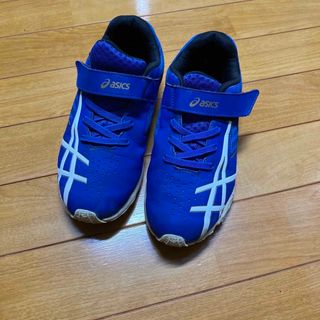 アシックス(asics)の美品　asics アシックス　スニーカー　靴　ブルー　22(スニーカー)