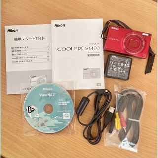 ニコン(Nikon)の☆美品☆【Nikon COOLPIX S6100】ニコン レッド 赤 デジカメ(コンパクトデジタルカメラ)