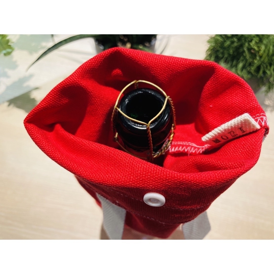 MORIワイン持ち運び帆布バッグ赤レッド布製洗濯可繰り返し使える　Winebag インテリア/住まい/日用品の日用品/生活雑貨/旅行(日用品/生活雑貨)の商品写真