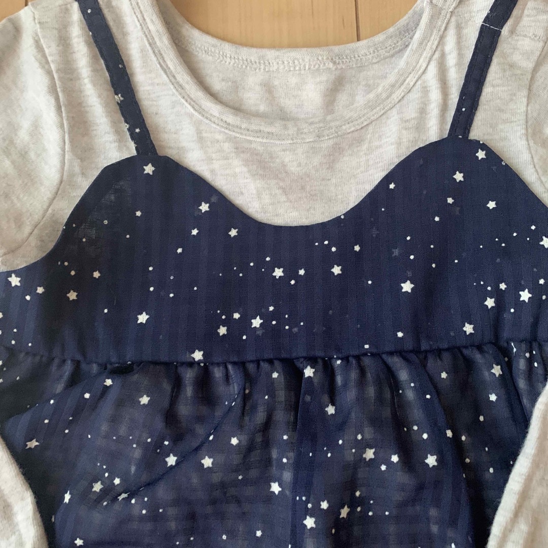 キムラタン(キムラタン)の女の子　90 キャミソールドッキングTシャツ　2点セット　星柄・いちご柄 キッズ/ベビー/マタニティのキッズ服女の子用(90cm~)(Tシャツ/カットソー)の商品写真