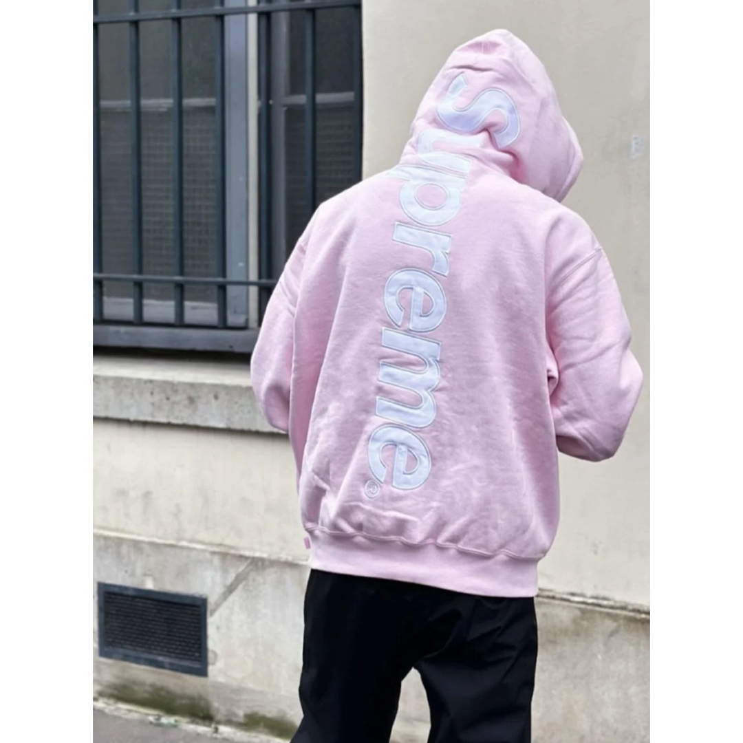 supreme Satin Appliqué Hooded Sweatshirt