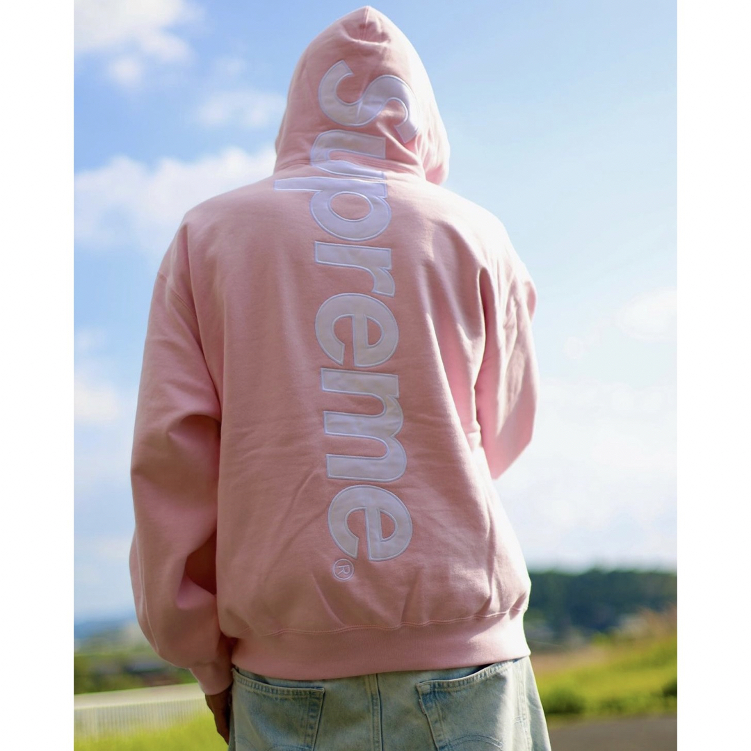 【美品】Supreme　シュプリーム　サテンアップリケ　フーディ　サイズXL