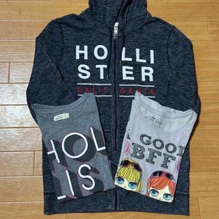 ホリスター(Hollister)のお値下げ！　ホリスター　長袖パーカー　サイズS  160cm Tシャツ2枚付き(ジャケット/上着)