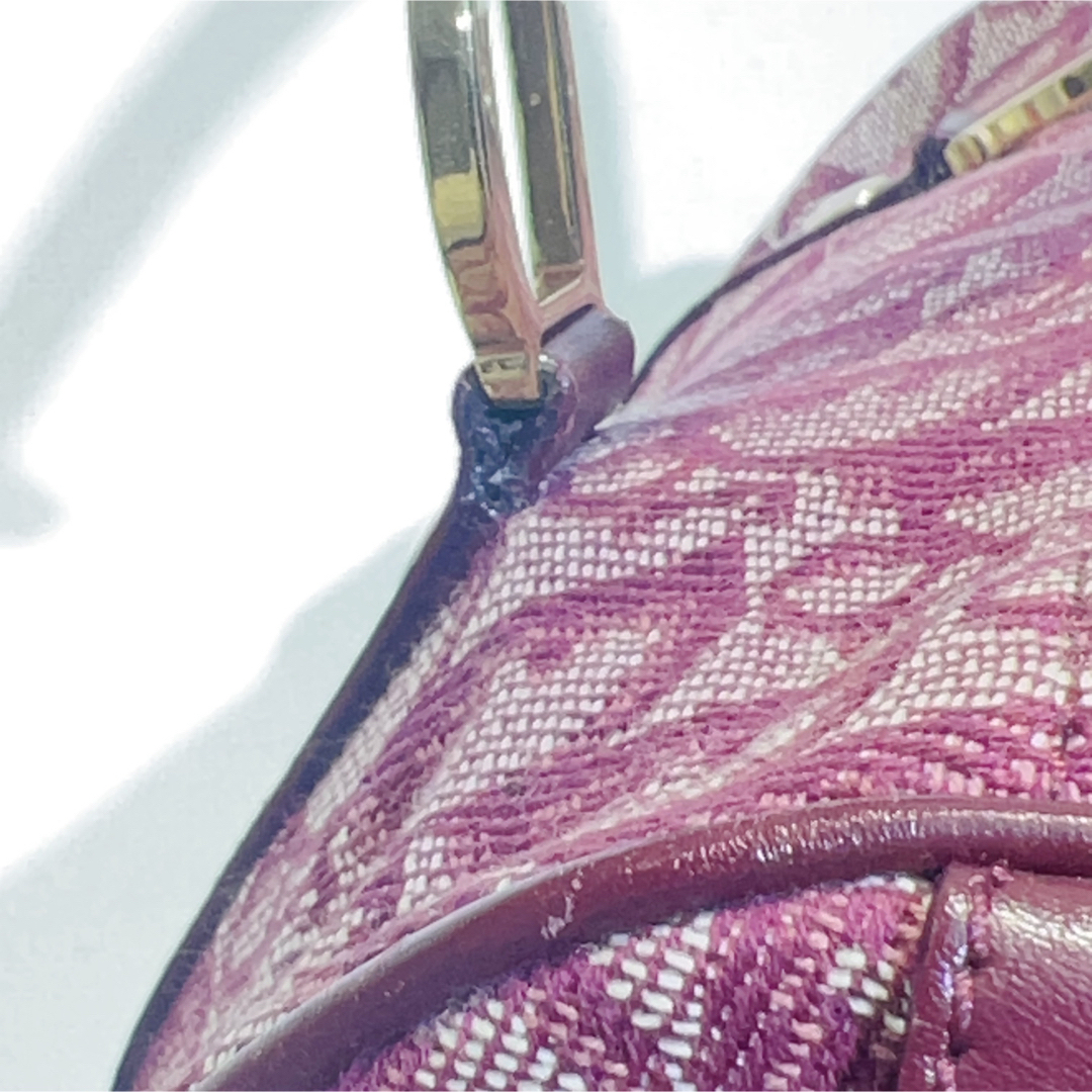 Christian Dior ディオール トロッター ミニボストンバッグ レッドレザーキャンバスサイズ