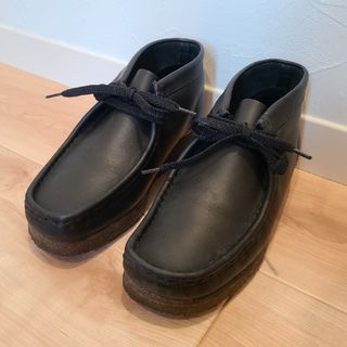 クラークス(Clarks)のろったん様専用　Clarks　クラークス　ワラビーブーツ　ブラックレザー　24㎝(ブーツ)