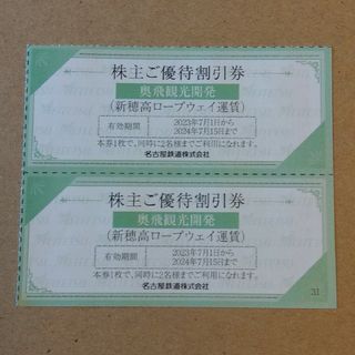 名鉄株主優待 新穂高ロープウェイ運賃割引券2枚 おまけつき(その他)