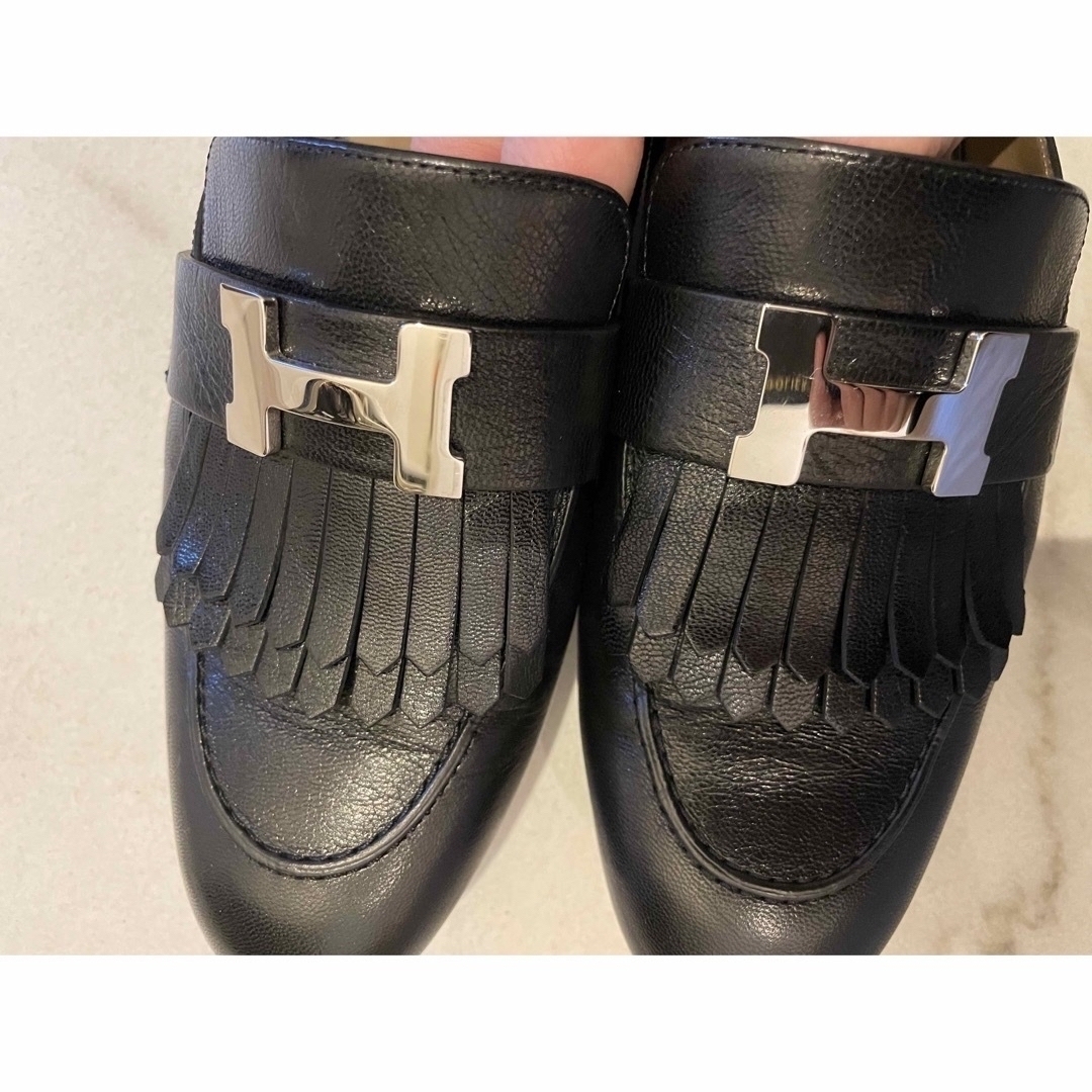 エルメス モカシン ロワイヤル パリ ローファー ミュール 黒 35 エルメス モカシン ロワイヤル パリ ローファー ミュール 黒 35