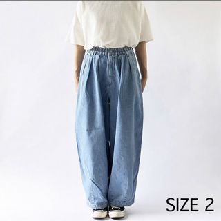 ハーベスティ(HARVESTY)の【美品】ハーベスティHARVESTYデニム サーカスパンツ サイズ2(デニム/ジーンズ)