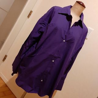 ザラ(ZARA)のZARA 新品オープンシャツ· Mパープル(シャツ/ブラウス(長袖/七分))