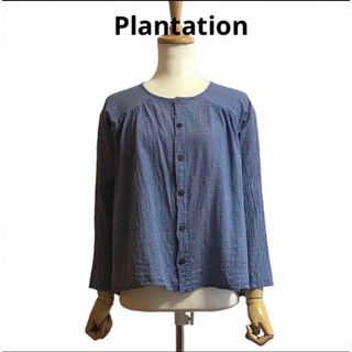 値下げ【美品】plantation フリンジストライプ　ブラウス