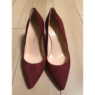 [美品]GRACE CONTINENTAL ドット リボンオープントゥパンプス