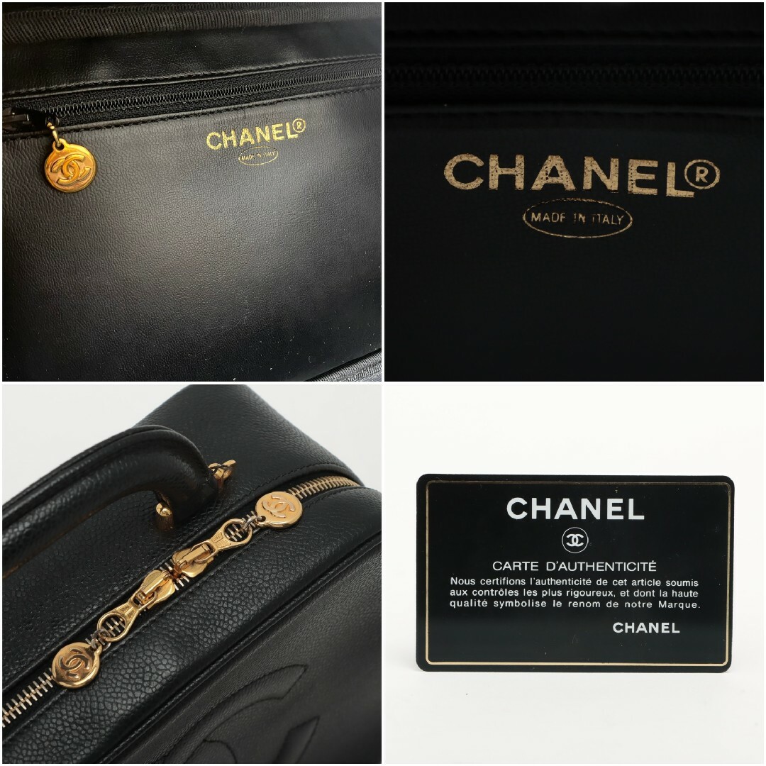 CHANEL(シャネル)のCHANEL シャネル ココマーク キャビアスキン バニティバッグ ブラック レディースのバッグ(ハンドバッグ)の商品写真