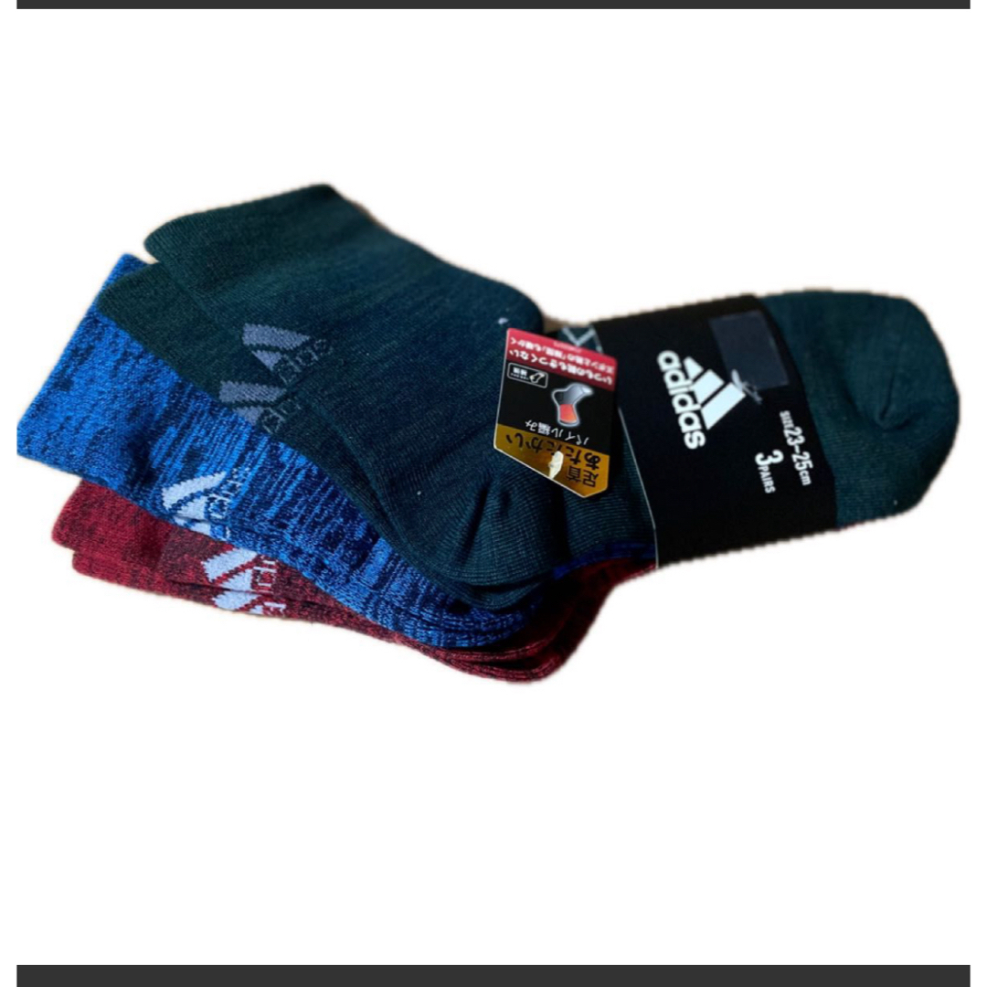 adidas(アディダス)のアディダス　ソックス　23-25cm 3足セット　足首あたたかいパイル編み レディースのレッグウェア(ソックス)の商品写真
