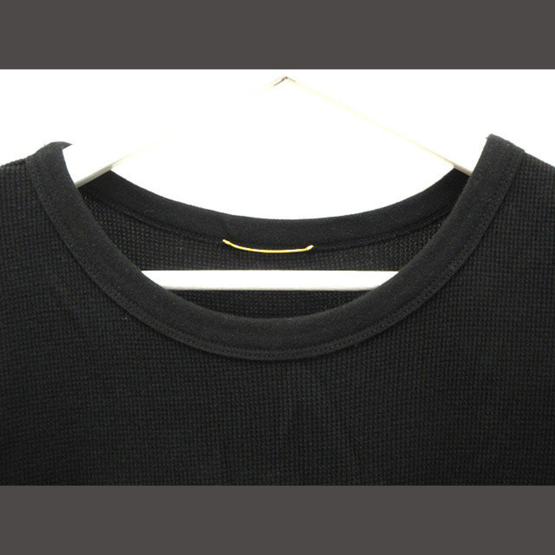 DEUXIEME CLASSE(ドゥーズィエムクラス)のドゥーズィエムクラス ワッフルTシャツ 長袖 カットソー 黒 ブラック トップス レディースのトップス(カットソー(長袖/七分))の商品写真