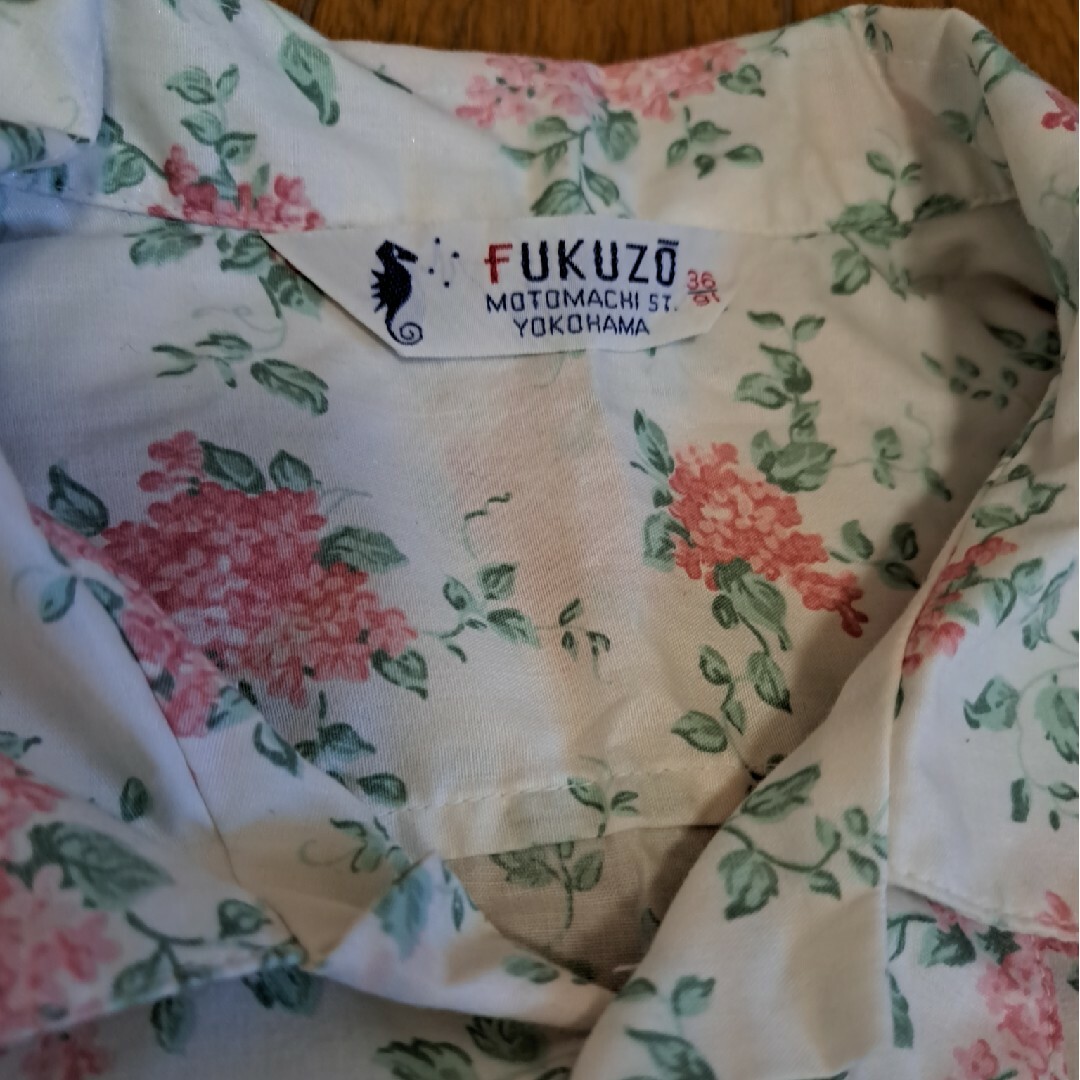 Kitamura(キタムラ)の美品 fukuzo フクゾー 半袖 開襟 花柄 シャツ ホワイト 白 元町 横浜 レディースのトップス(シャツ/ブラウス(半袖/袖なし))の商品写真