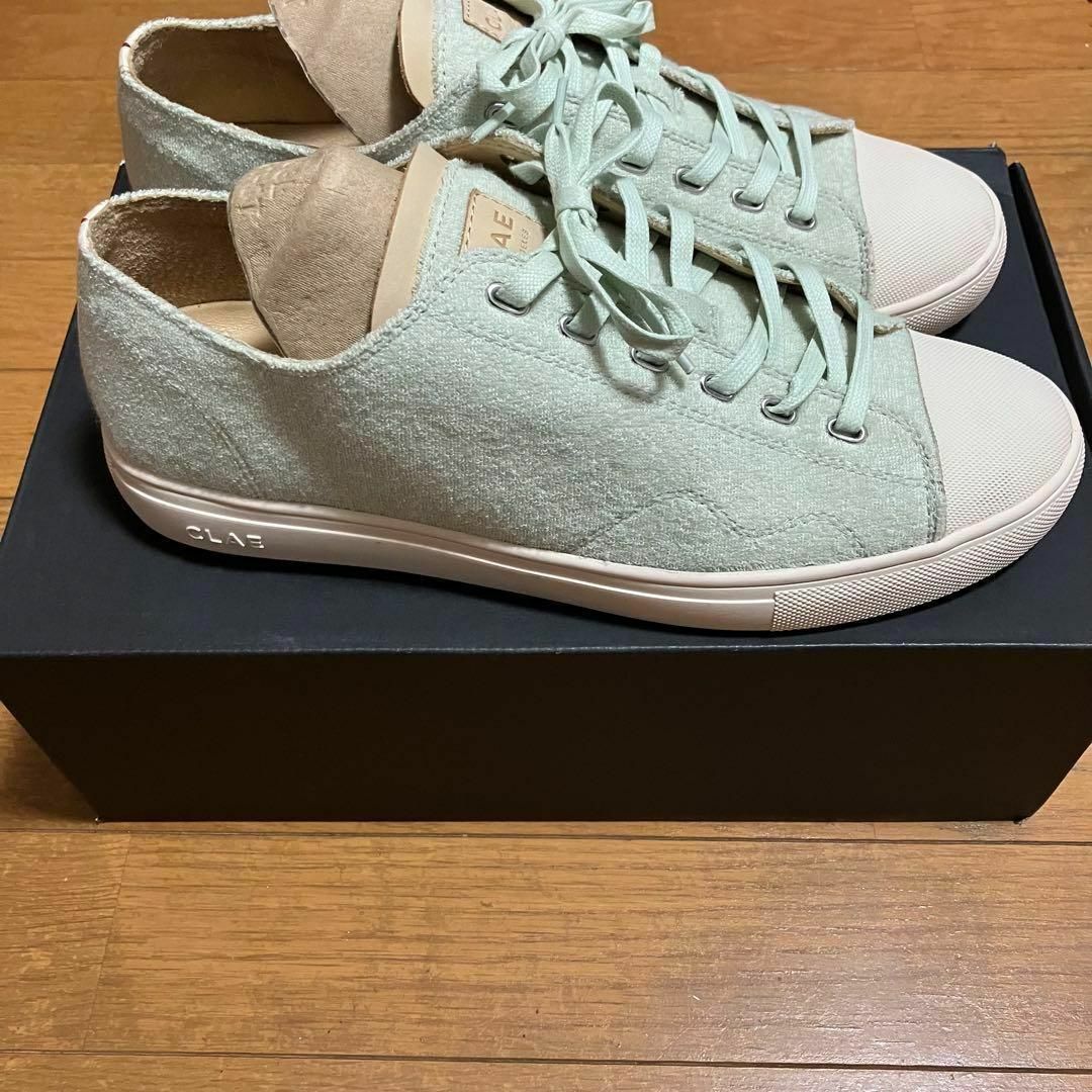 【超美品】CLAE クレイ　ライトグリーン　ファブリックシューズ　27.5cm メンズの靴/シューズ(スニーカー)の商品写真