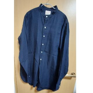 ボンクラ(BONCOURA)の【BONCOURA】バンドカラーシャツ インディゴリネン ３８size(シャツ)