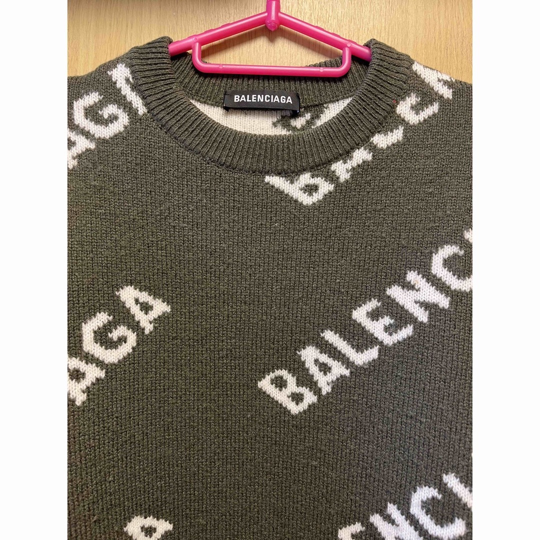 Balenciaga(バレンシアガ)の正規 18AW BALENCIAGA バレンシアガ 総柄ロゴ ニット メンズのトップス(ニット/セーター)の商品写真
