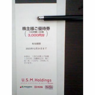 ユナイテッドスーパー(マルエツ、カスミ)　株主優待券　3000円分(ショッピング)