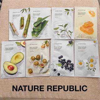 ネイチャーリパブリック(NATURE REPUBLIC)のネイチャーリパブリック リアルネイチャー マスクシート 8枚 パック 韓国コスメ(パック/フェイスマスク)