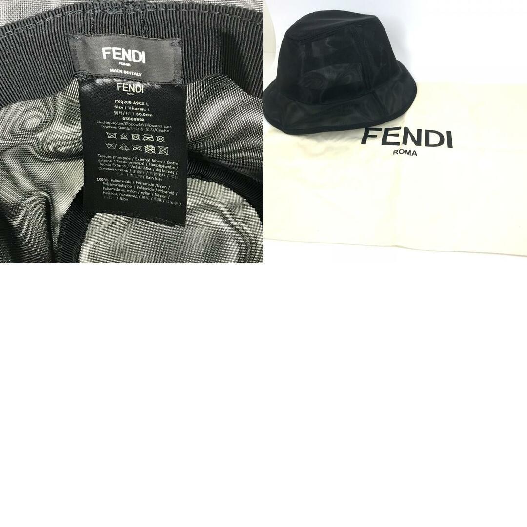 FENDI(フェンディ)のフェンディ FENDI メッシュ FXQ206 帽子 ハット ナイロン ブラック レディースの帽子(ハット)の商品写真