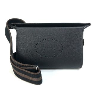 エルメス(Hermes)のエルメス HERMES ヴィドポッシュ Hロゴ パンチング クロスボディ 斜め掛け ショルダーバッグ トゴ B刻 エベンヌ ブラック 未使用(ショルダーバッグ)