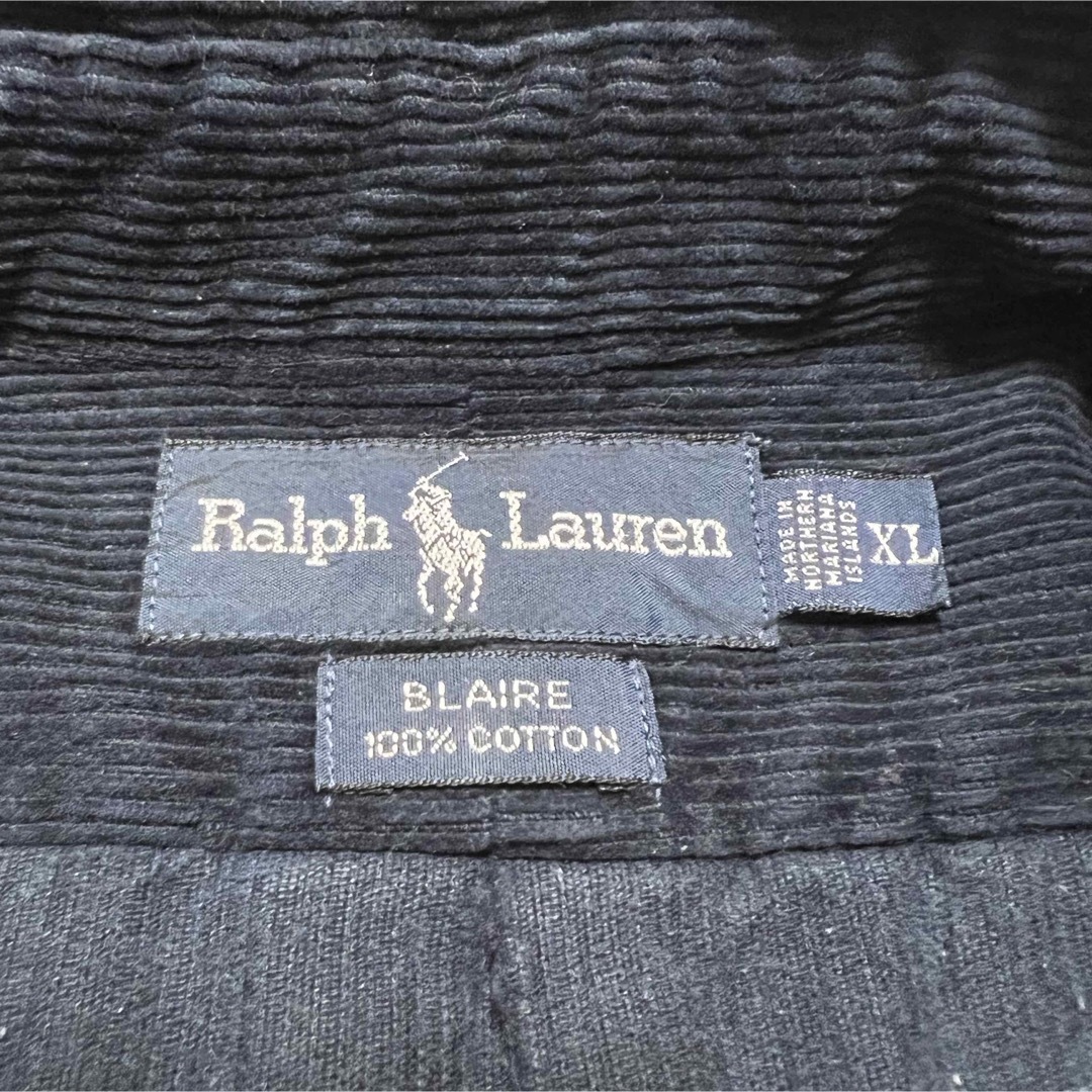 【ラルフローレン】ワンポイント刺繍ロゴヘビーコーデュロイシャツ 90s