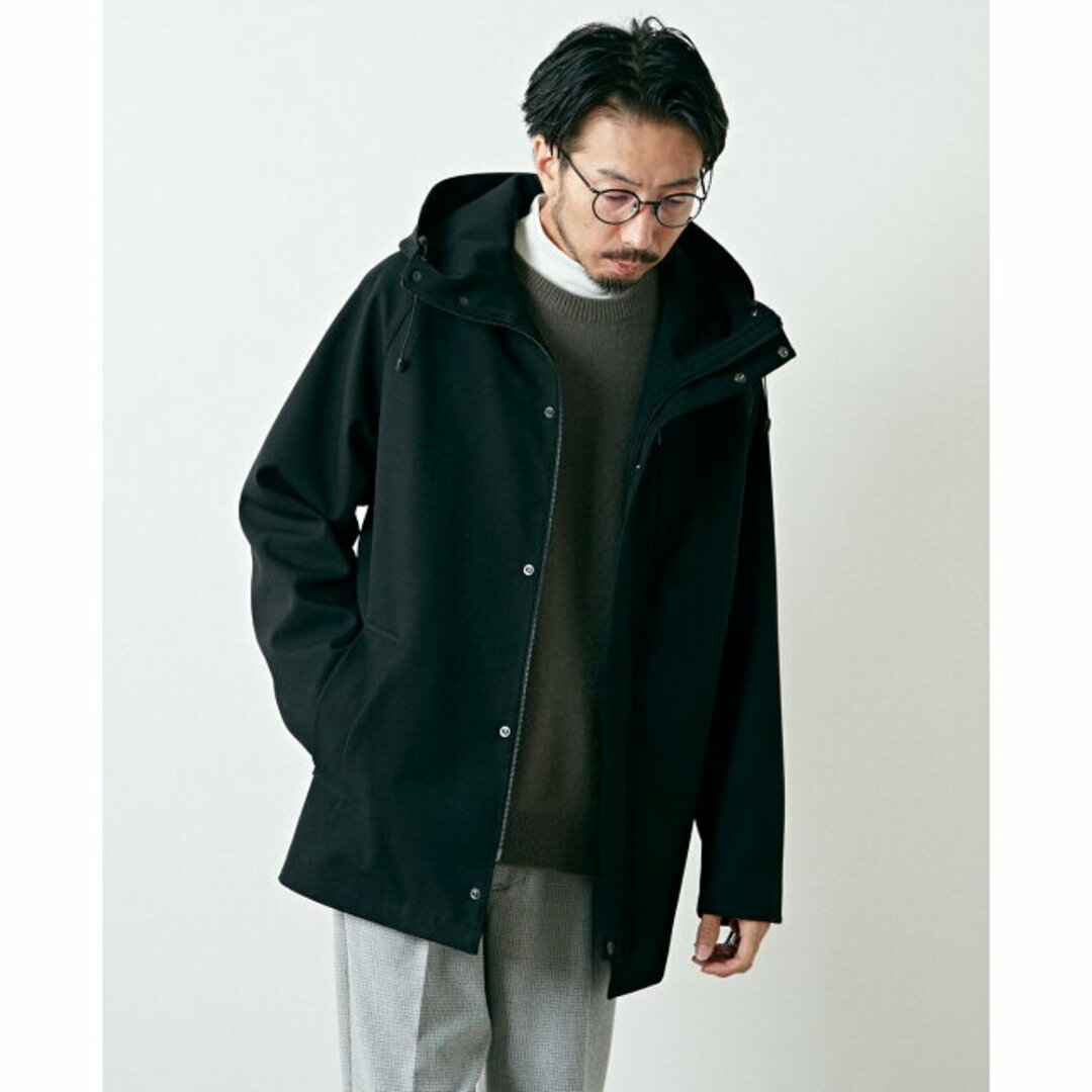 MEN'S MELROSE - 【ブラック】ボンディングツイルフーデットブルゾンの