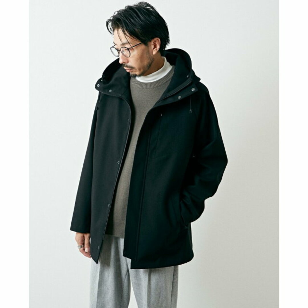 MEN'S MELROSE - 【ブラック】ボンディングツイルフーデットブルゾンの